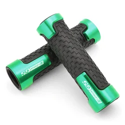 CNC Motorcycle Handlebar Rubber Grips - 22MM 7/8'' Thruster Design (Green)