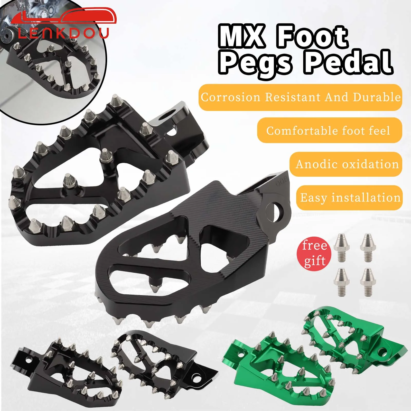 

Motorcycle MX Foot Pegs Footrest Pedals For Kawasaki KX65 KX80 KX85 KX100 KX112 Suzuki RM65 RM100 Moto Accessories CNC Aluminum