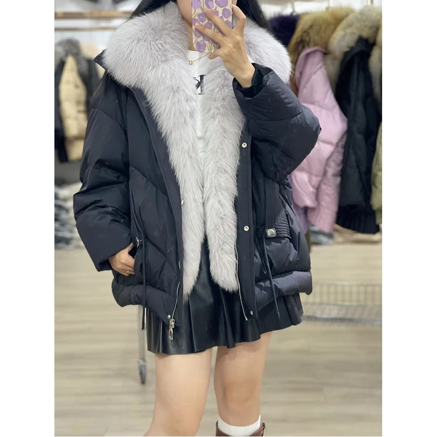 

Women Down Coats For Winter 2023 Real Fox Fur Collar Coat Warm Best Selling High Quality Down Coats