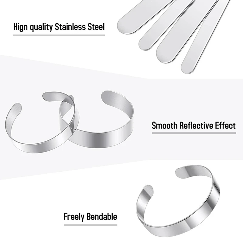 Bracelet Bending Bar Kit, 10 Pcs Stainless Steel Bracelet Blank DIY Bangle  Blank Cuff, Metal Engraving Bracelet Blanks 