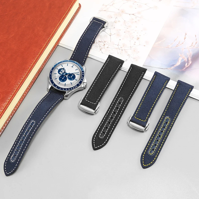 19 20 22mm Nylon Watchband Suitable For Omega Seiko Tudor Watchstrap Quality Canvas Men's Wristband Folding Buckle
