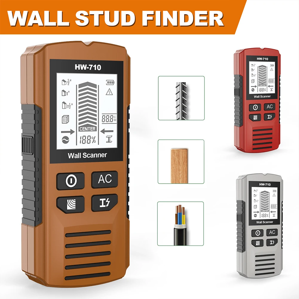 6-in-1 Stud Finder Wall Scanner Green Backlight Electronic Stud Detector for Detecting 1-1/2 Inch Drywall Center