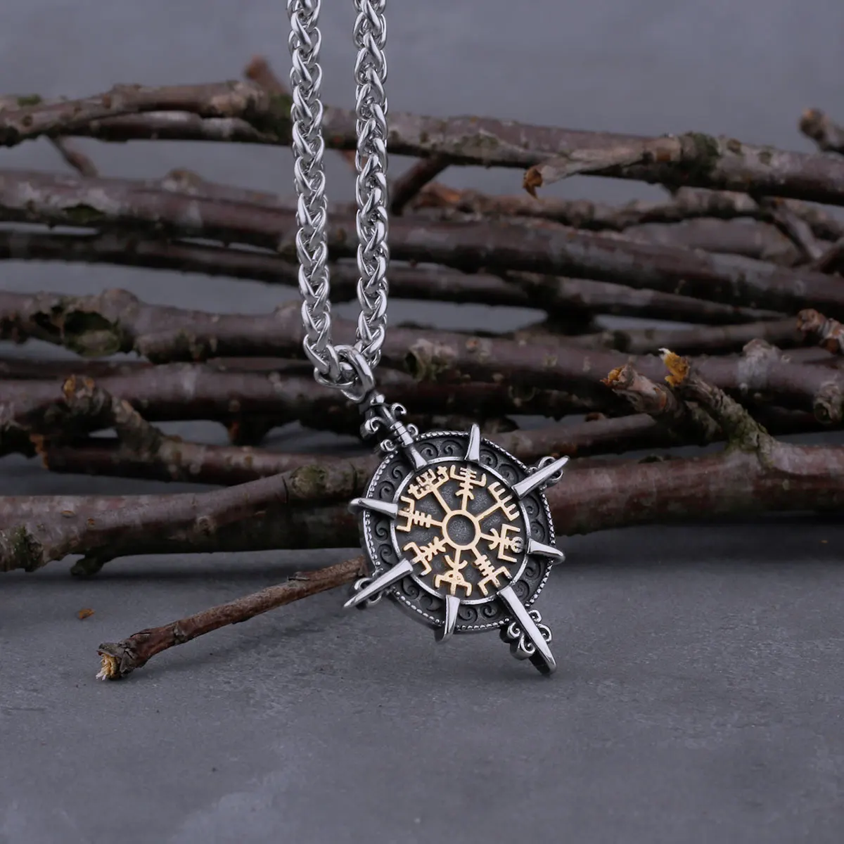 Men's Nordic Compass Necklace | Jade Rabbit Design