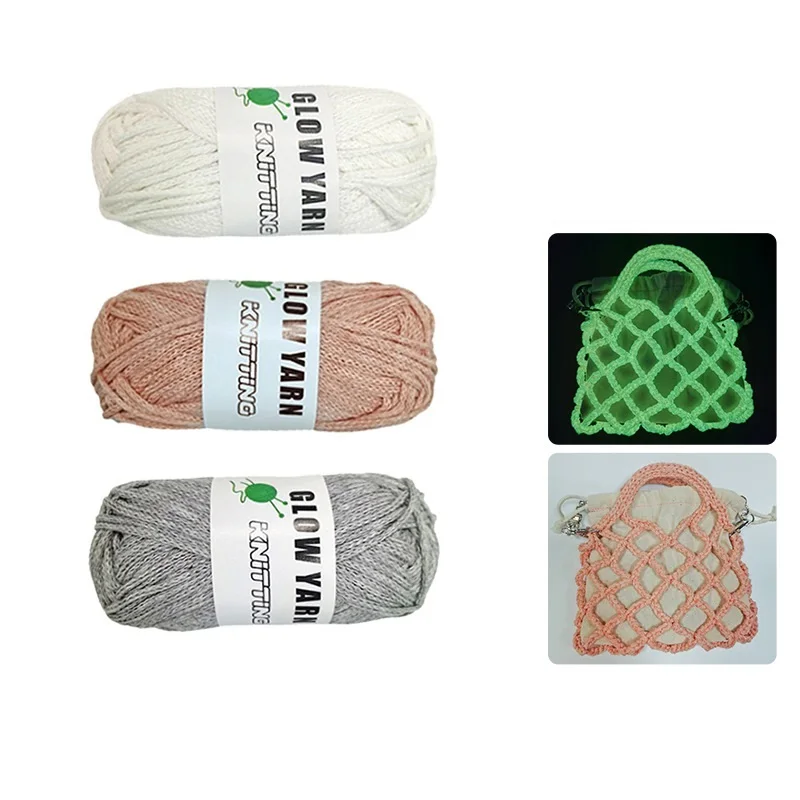 2025 New 2mm 4mm Luminous Yarn Glow in the Dark Polyester Yarn DIY Hand Knitting Wool Yarn For Crochet Sweater Luminous Knitting 3