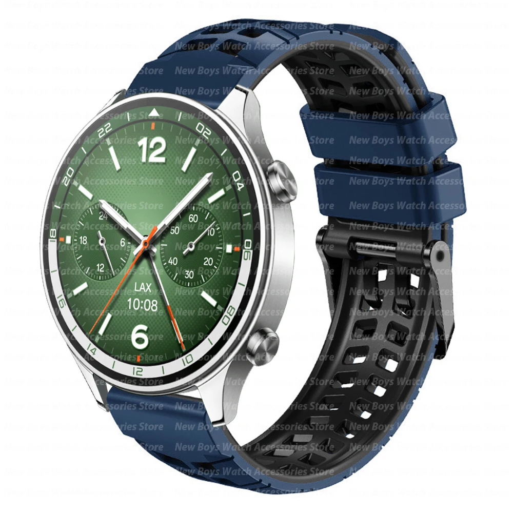 Premium Soft Silicone Sports Watch Strap - Versatile 22mm Replacement Band