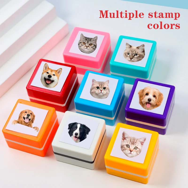 Custom-Made Pet Portrait Stamp DIY For Dog Figure Seal Personalized Cat Doggy Cuztomized Memento Chapter for Bookkeeping self ink stamps