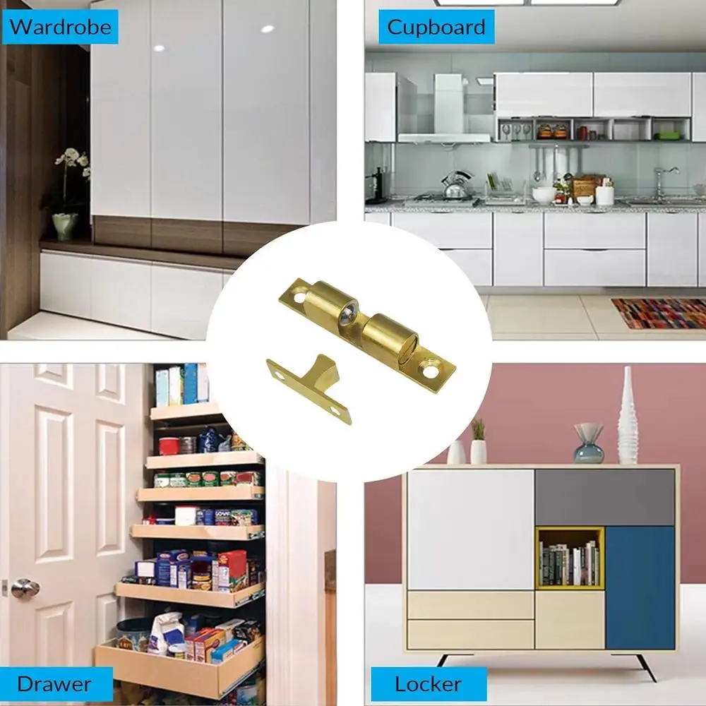 Description Picture 5 of itemCloset Door Latch Furniture Door Ball Latch Cabinet Door Catch Closet Door Hardware Copper Bead Buckle For Furniture Cabinet