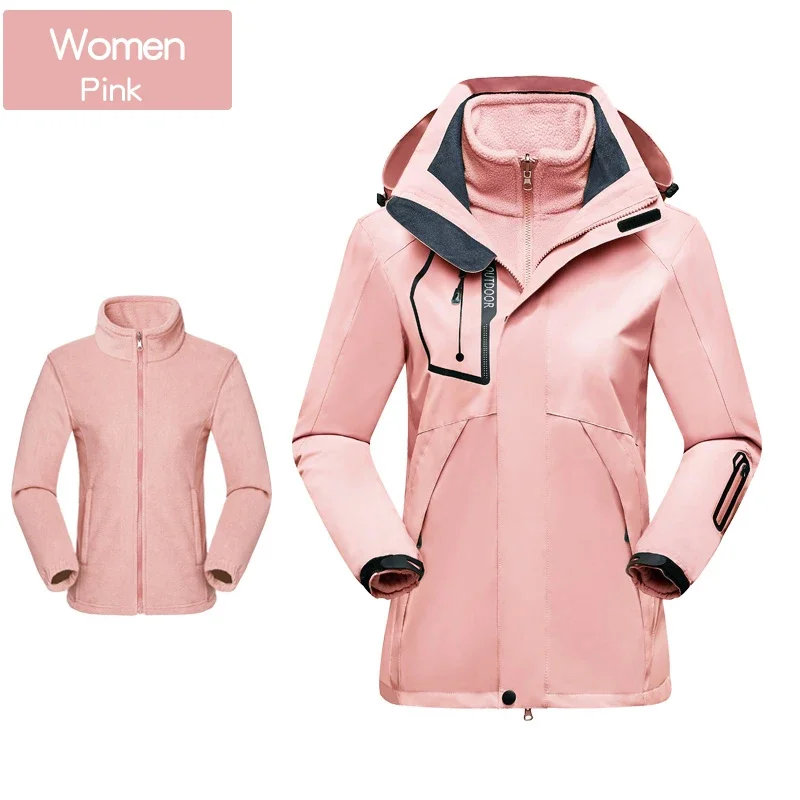 Skiing Jackets 3 In 1 Men Women Winter Warm Ski Hooded Jacket Windproof Waterproof Wear-resisting Outdoors Hiking Climbing Coat winter jacket ski jacket