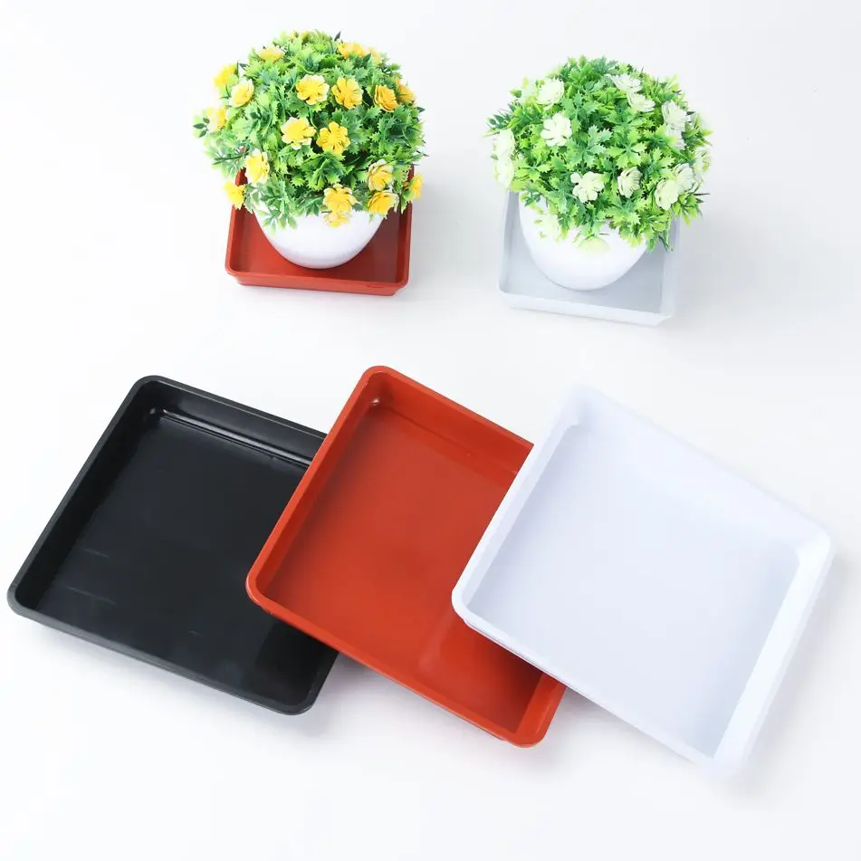

Square Shape Plastic Saucers Plant Drip Trays For Indoor Outdoor Garden Heavy Duty Thicken Succulent Pot Tray 4/6/7/8/10 inch