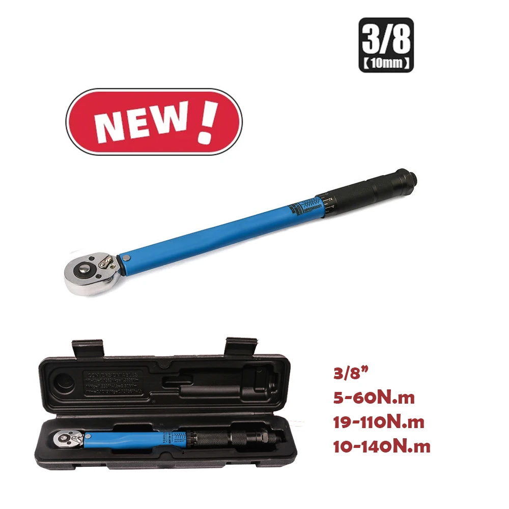 5-60/19-110/10-140N.m スクエアドライブ 3/8インチ 双方向トルクレンチ プロ仕様 自転車、オートバイ、自動車DIY ...