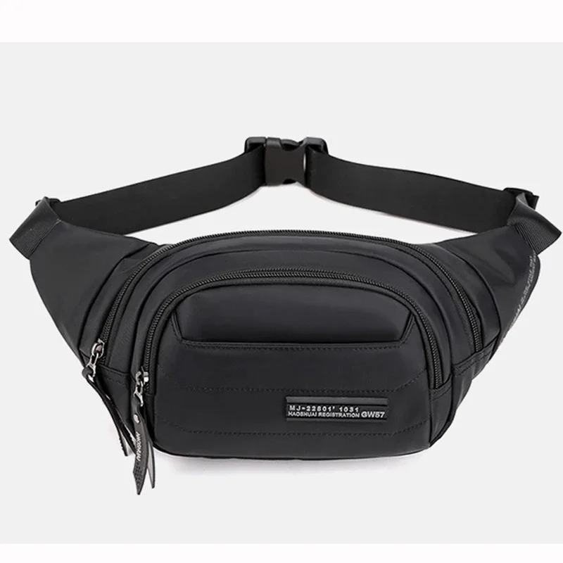 

New Nylon Men Fanny Pack Bag Travel Sling Chest Bags Multi-Pocket Military Fashion Pouch Bum Hip Belt Waist