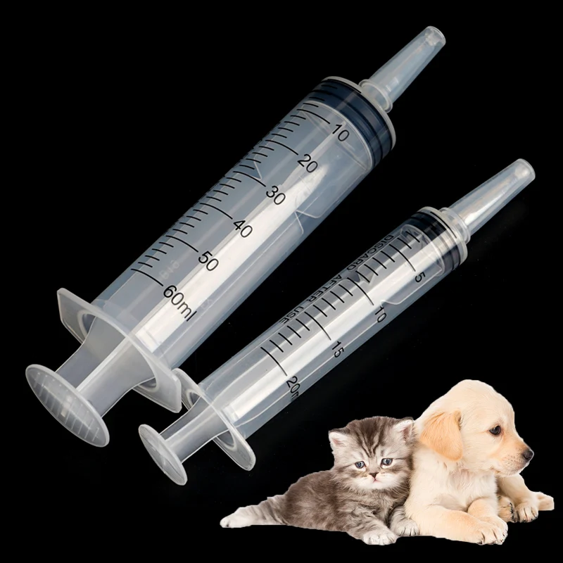 Small Pet Feeder Bird Feeder Syringe Enema Irrigator Large Caliber Plastic Syringe With Coarse Mouth 20ml/60ml 1 Pcs