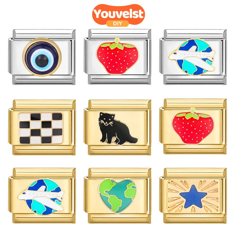 

Youvelst, очаровательный браслет в стиле ретро, красочный цветок, Бабочка, итальянские очаровательные звенья, подходит для браслета из нержавеющей стали 9 мм, изготовление ювелирных изделий своими руками