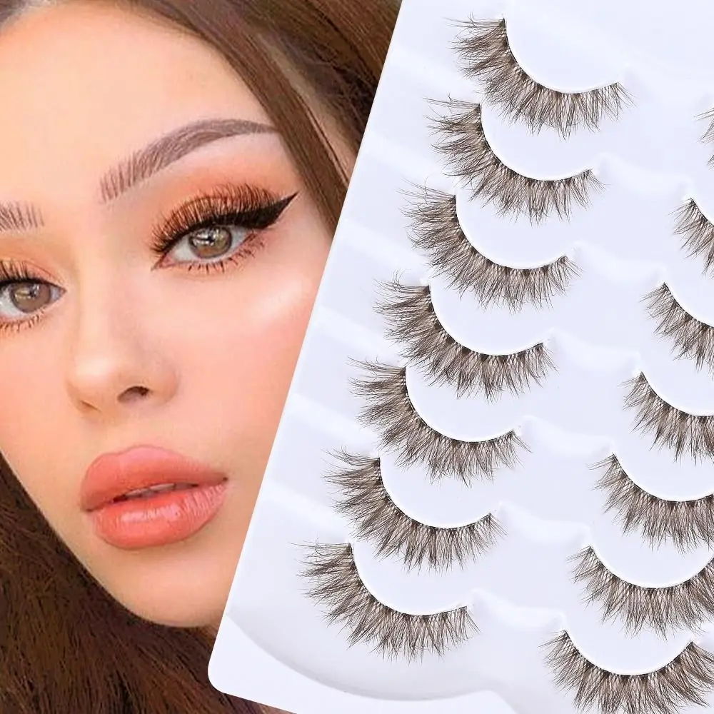 Clear Band Faux Mink Brown Lashes Natural Look C Curl Short Brown Eyelashes Wispy Volume False Lashes Eyelash Extension eyelash extensions,fake eyelashes,eyelash extension,eyelash extension lashes,false eyelashes