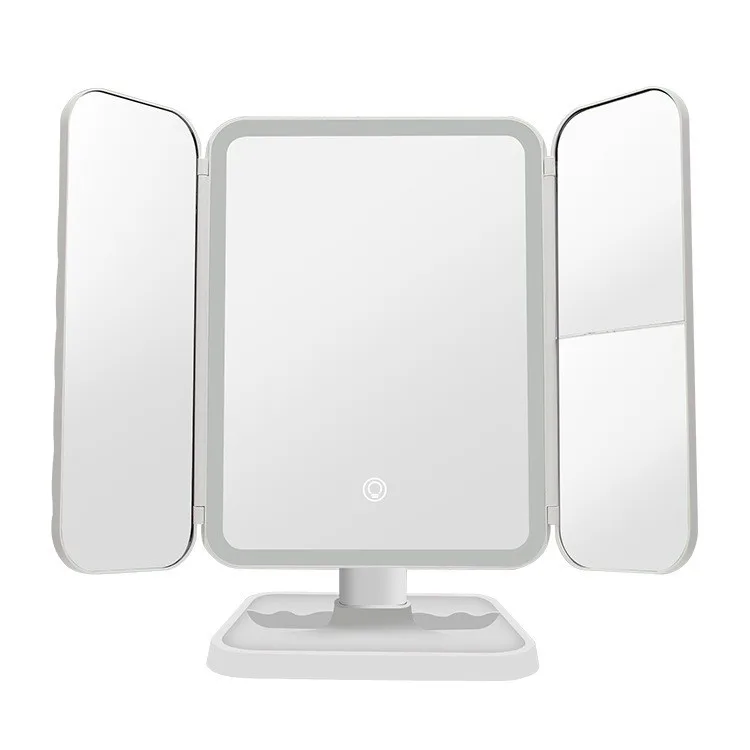 Trifold Makeup Mirror with LED Lights – Smart Complementary Beauty Light for Dorm Dressing 5
