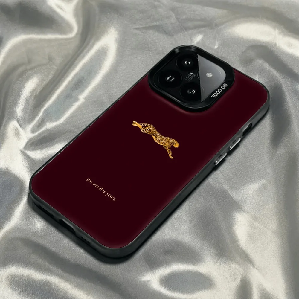Chic Leopard Print Wine Red Patterned Phone Case