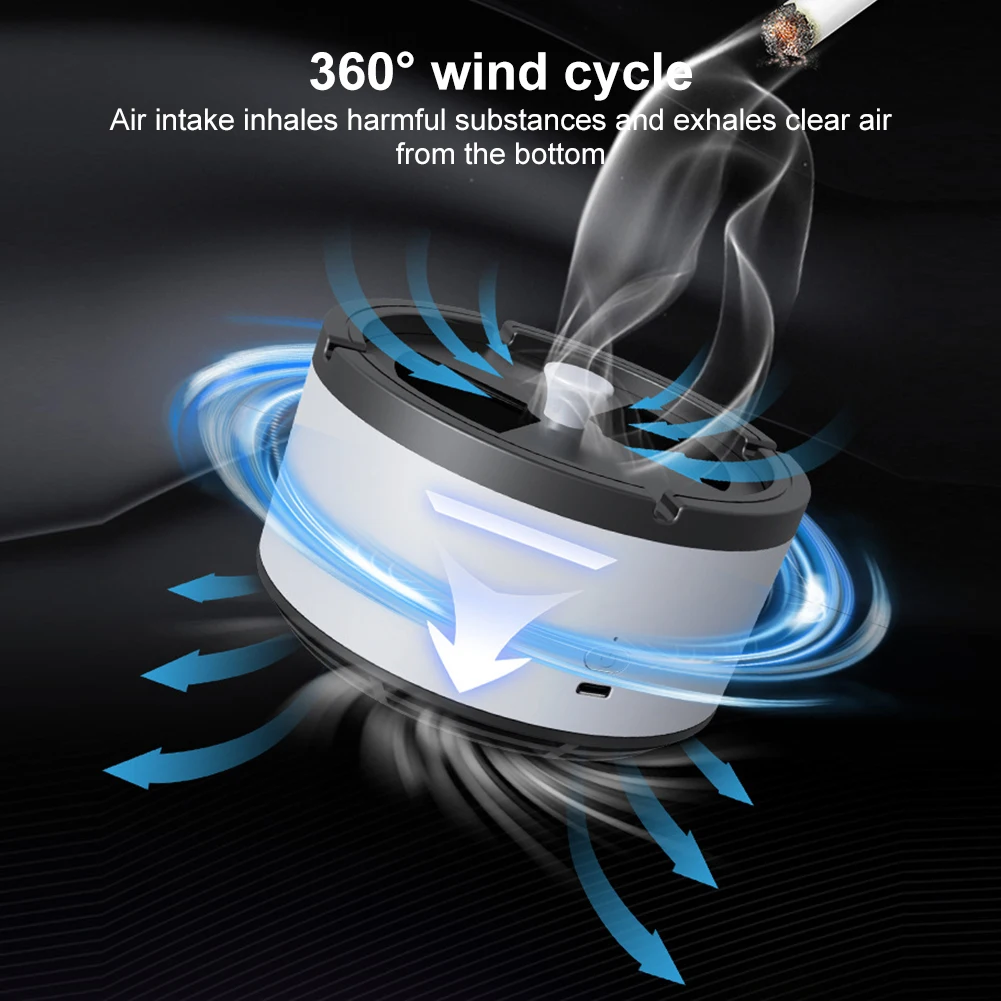 Ashtray Air Purifier Smoke Removal Air Purification Ashtray Portable Ash Tray for Intelligent Removing Secondhand Smoke Indoor