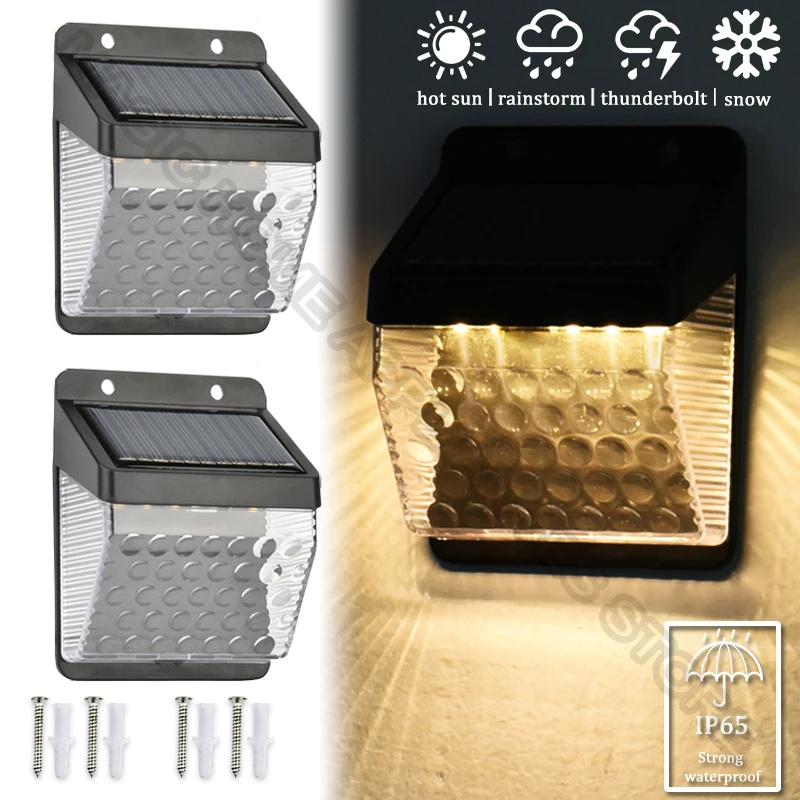 Outdoor Mini Solar LED Wall Lamp With Light Sensor Household Waterproof Balcony Patio Garden Decoration Solar Lighting Lamp