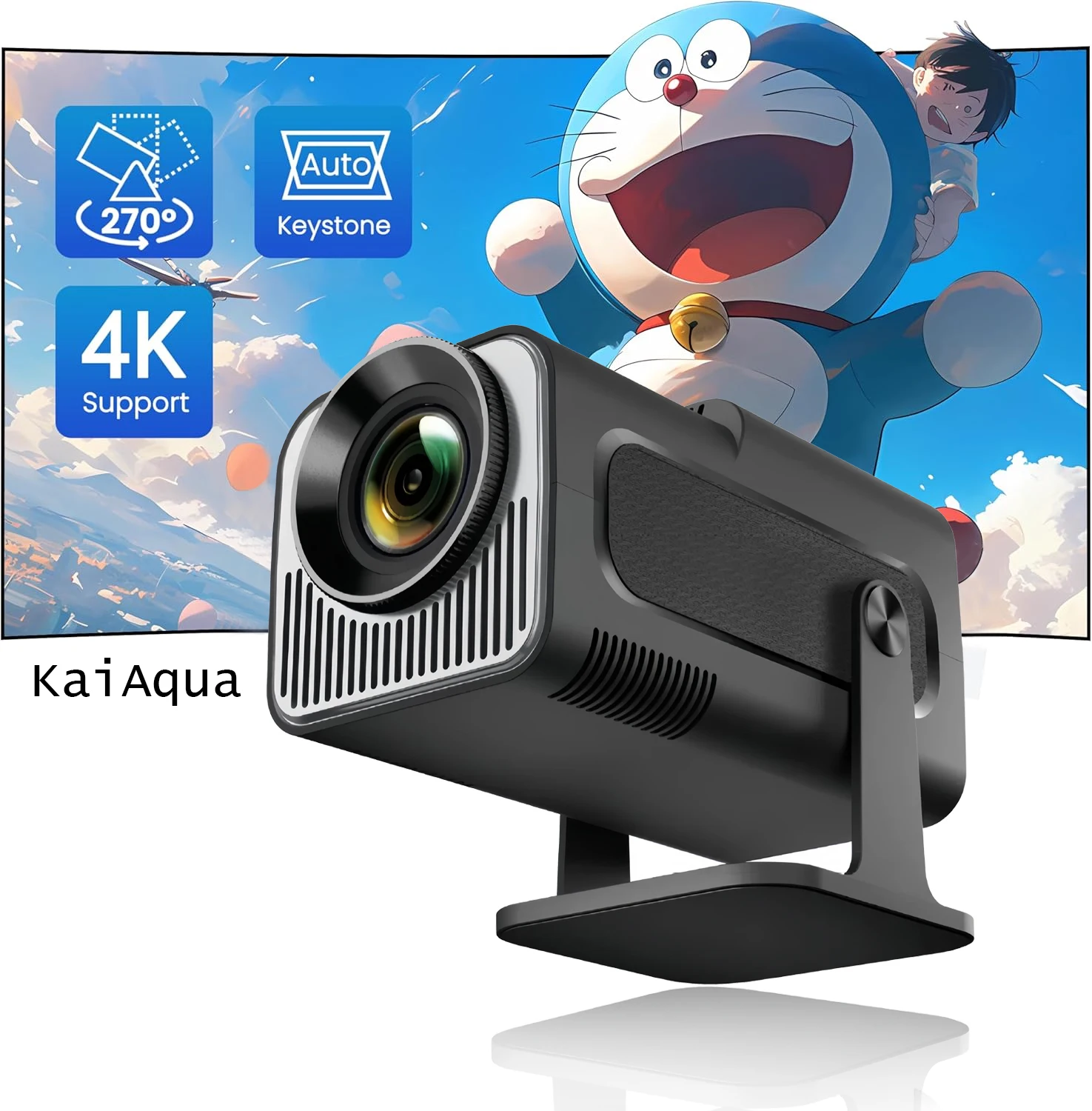 4K 안드로이드 11 프로젝터 네이티브 1080P 390ANSI HY320 듀얼 Wifi6 BT5.0 1920*1080P 시네마 휴대용 프로젝터 업그레이드