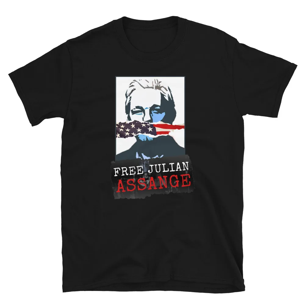 

Свободная политическая Футболка с принтом Юлиана Ассанжа WIKILEAKS, аниме Графические футболки для мужчин, женская одежда, футболки с коротким рукавом