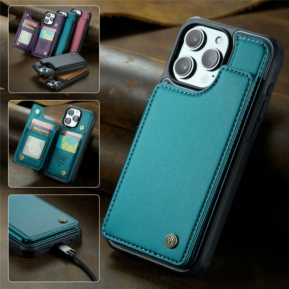 Premium Flip Leather Wallet Phone Case with Credit Card Holder and Shockproof Protection