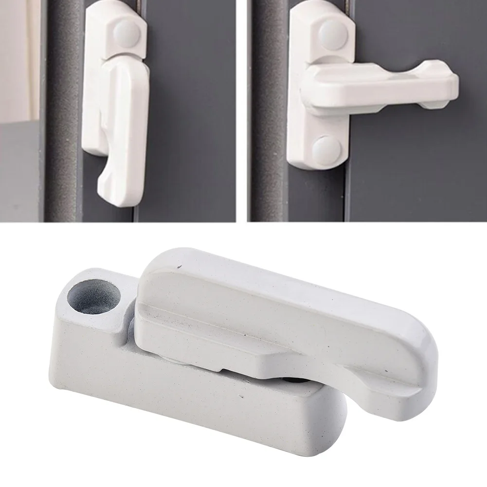 White Window Lock T-lock Aluminum Safety Handle Anti-theft Sash Door Stopper Restrictor Office Home Convenient