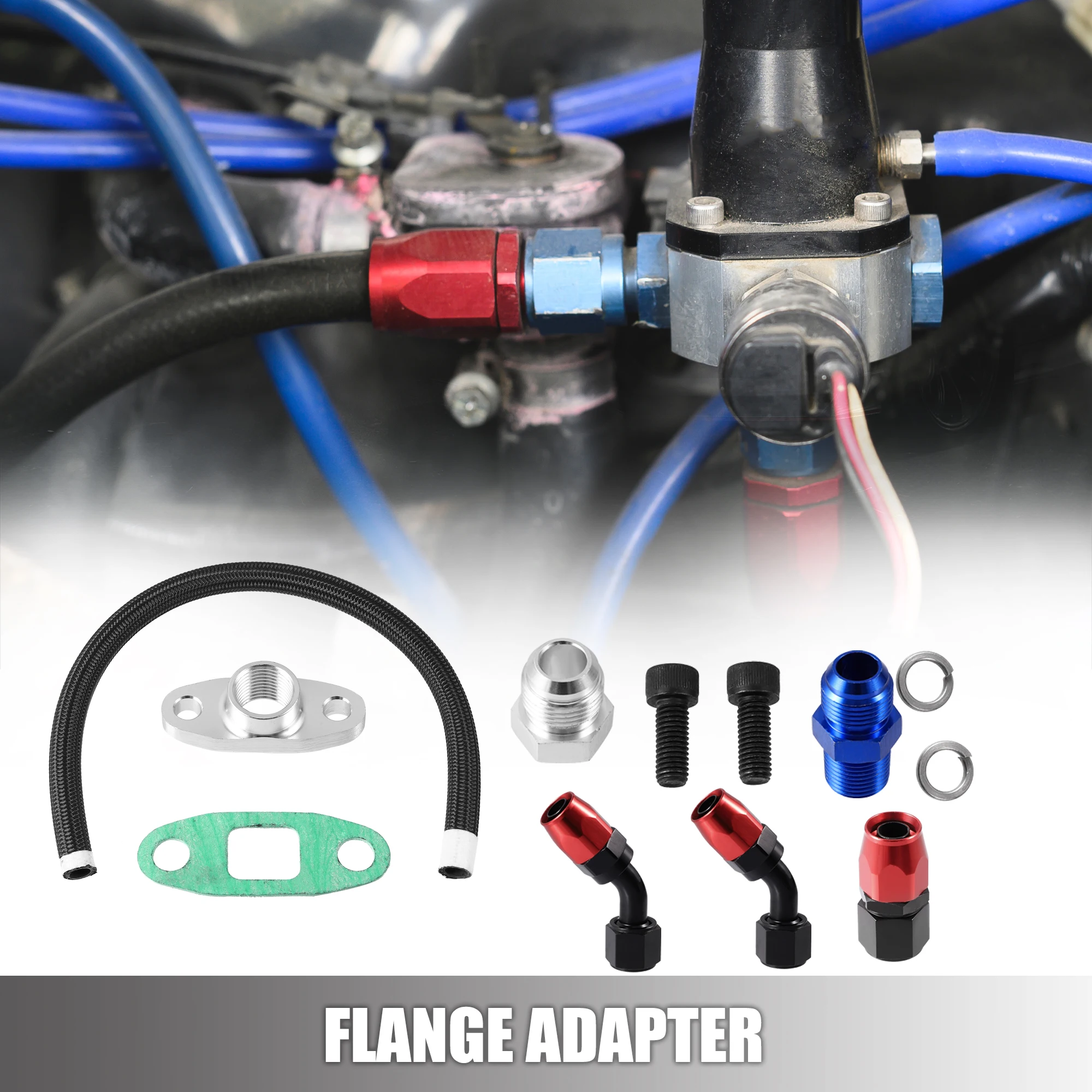 Uxcell For T3 T4 T04E T70 T60 T61 Car Turbo Oil Feed Line Oil Drain Return Line Pipe Braided 23" Long 1/4" Fuel Line Kit