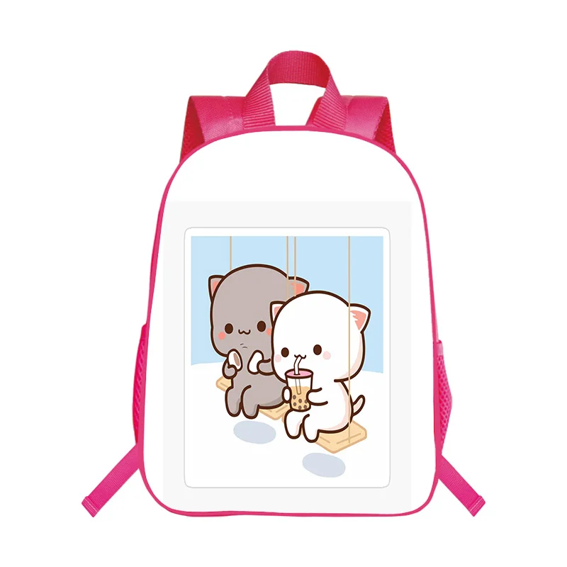 

Детский школьный ранец с мультяшным рисунком чая бобы, кошки, розовый детский Шарм, рюкзак, Детские Водонепроницаемые рюкзаки, повседневный рюкзак, Mochila