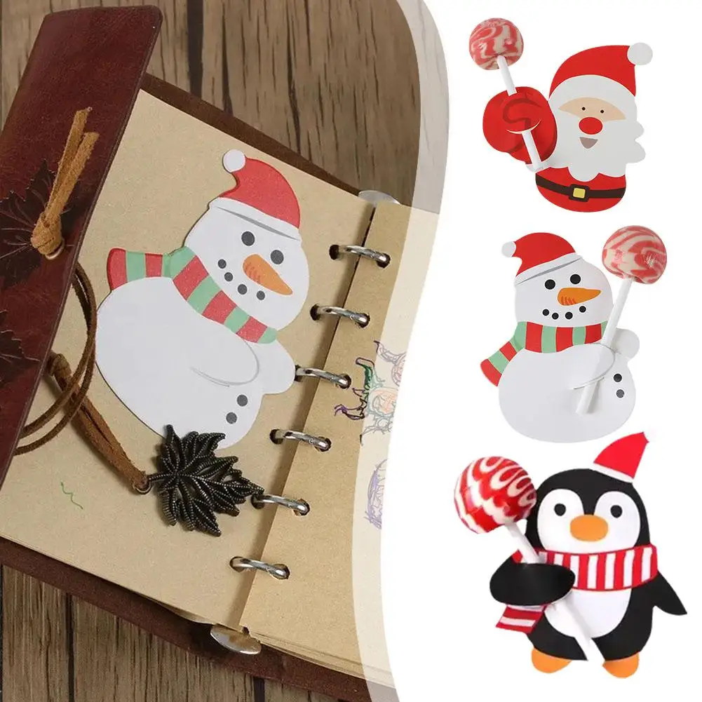 

Бумажные открытки с Санта-Клаусом, пингвином, конфетами, украшение «сделай сам», конфеты на год, Рождественская упаковка, подарок, Cak G3E4