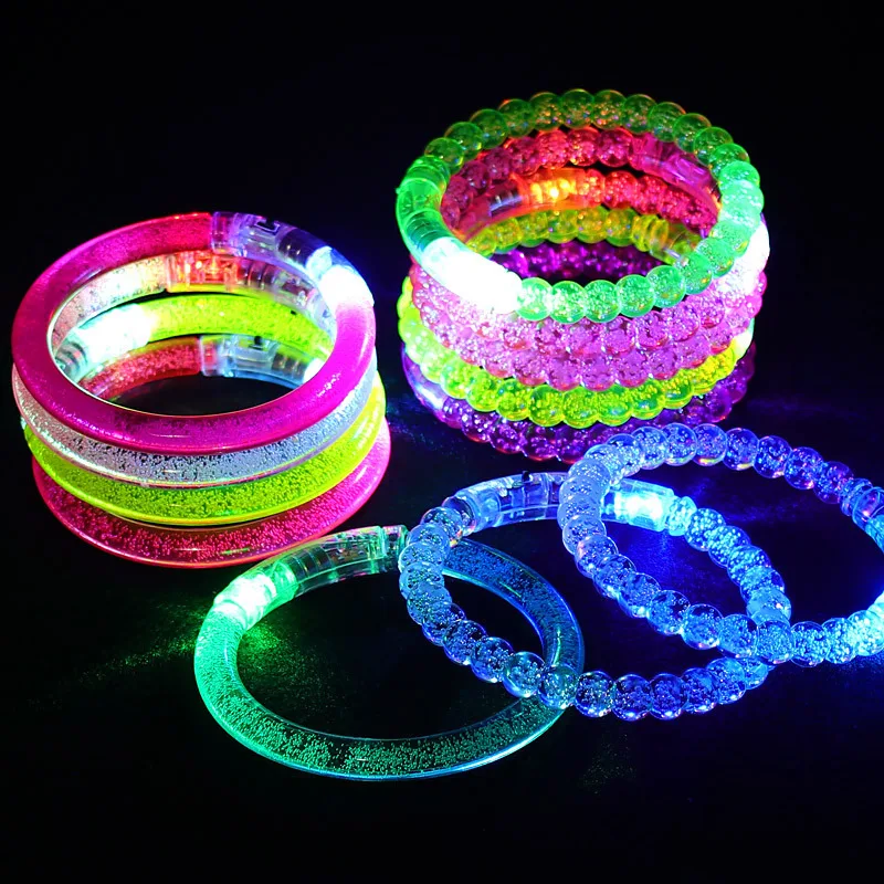 10/15/30/50 Pcs Led Bracelets Glow Bangle Light Up Wristbands Glow In The  Dark Party Supplies Neon Bracelet For Kids Adults