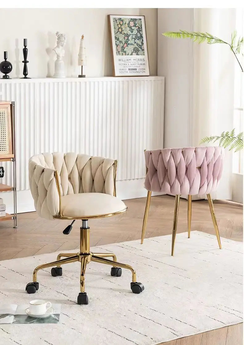 Adjustable Swivel Makeup Chair Living Room Dining Chair Bedroom Dressing Table Rotating Backrest Makeup Chairs Manicure Stools makeup chair