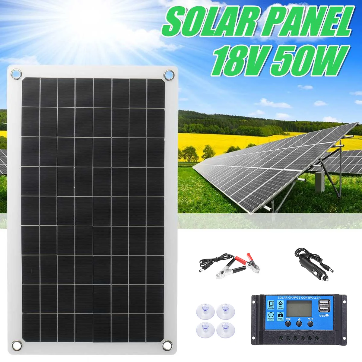 Pannello Solare 10 W12V Modulo Fotovoltaico Polysilicon Lampione Controller Kit Nave Automobile 100W Kit Pannello Solare Completo