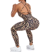 Sleeveless Leopard Print Bodysuit Women Sexy Backless Jumpsuit Long Pants Fitness Yoga Sports Suit Casual Clothes Female New in - Image 2