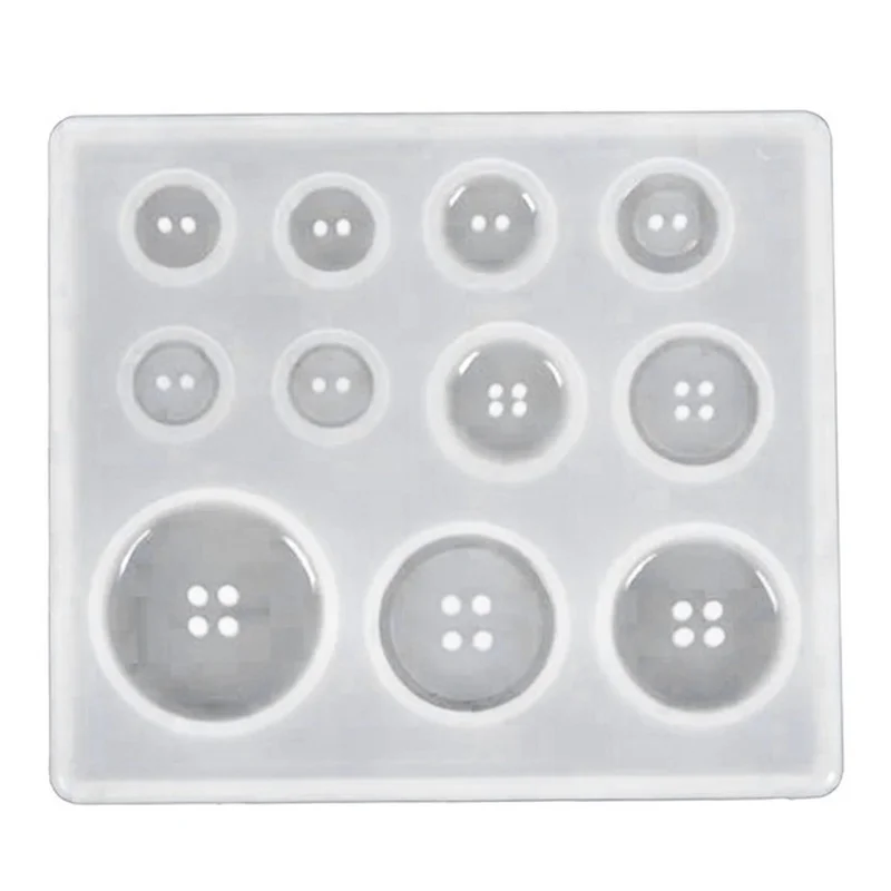 Button Mold with Hole Mold Non-stick Art Mold Decoration Cake Baking Tools DIY Silicone Mold Resin Button