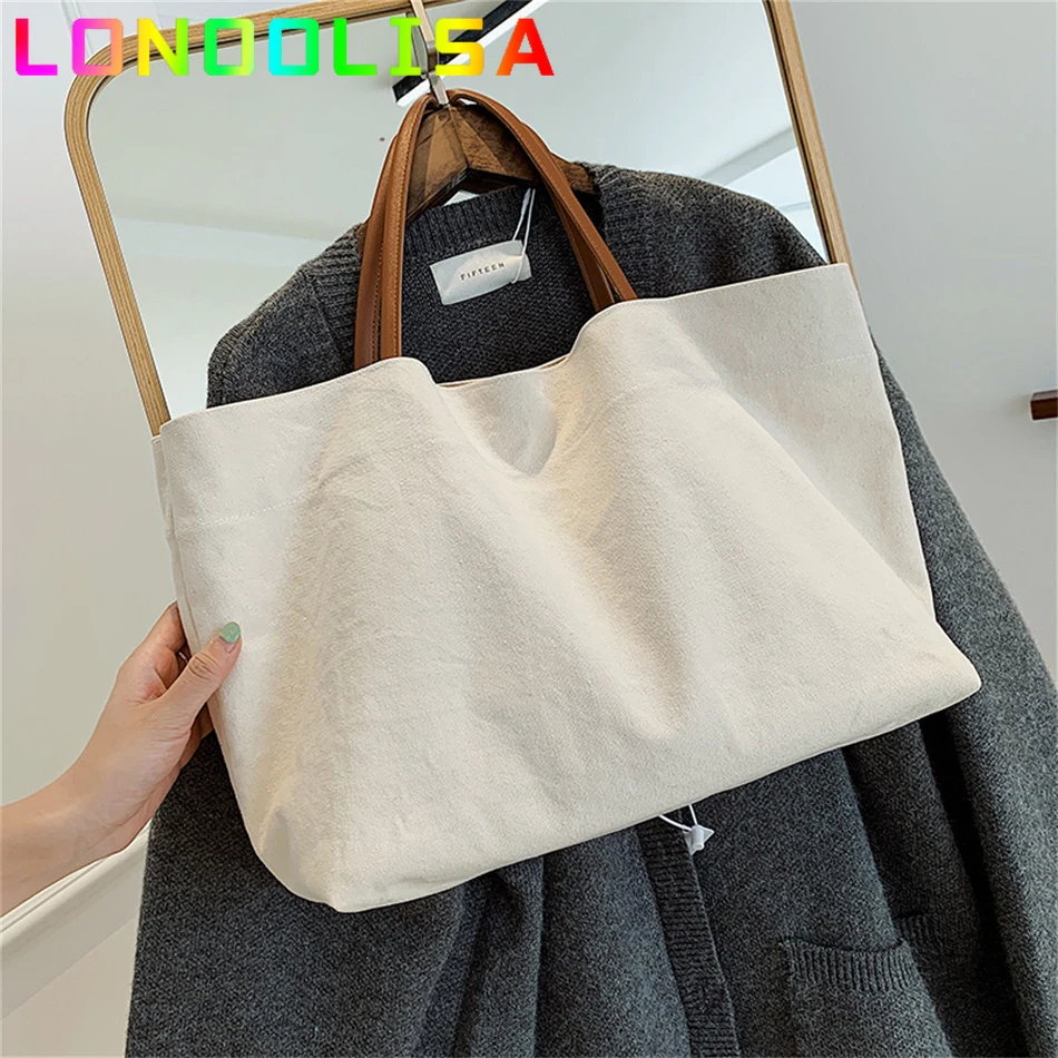 

Однотонные холщовые сумки высокого качества, сумки на плечо для женщин, новинка 2022, простые женские вместительные дизайнерские сумки и кошельки