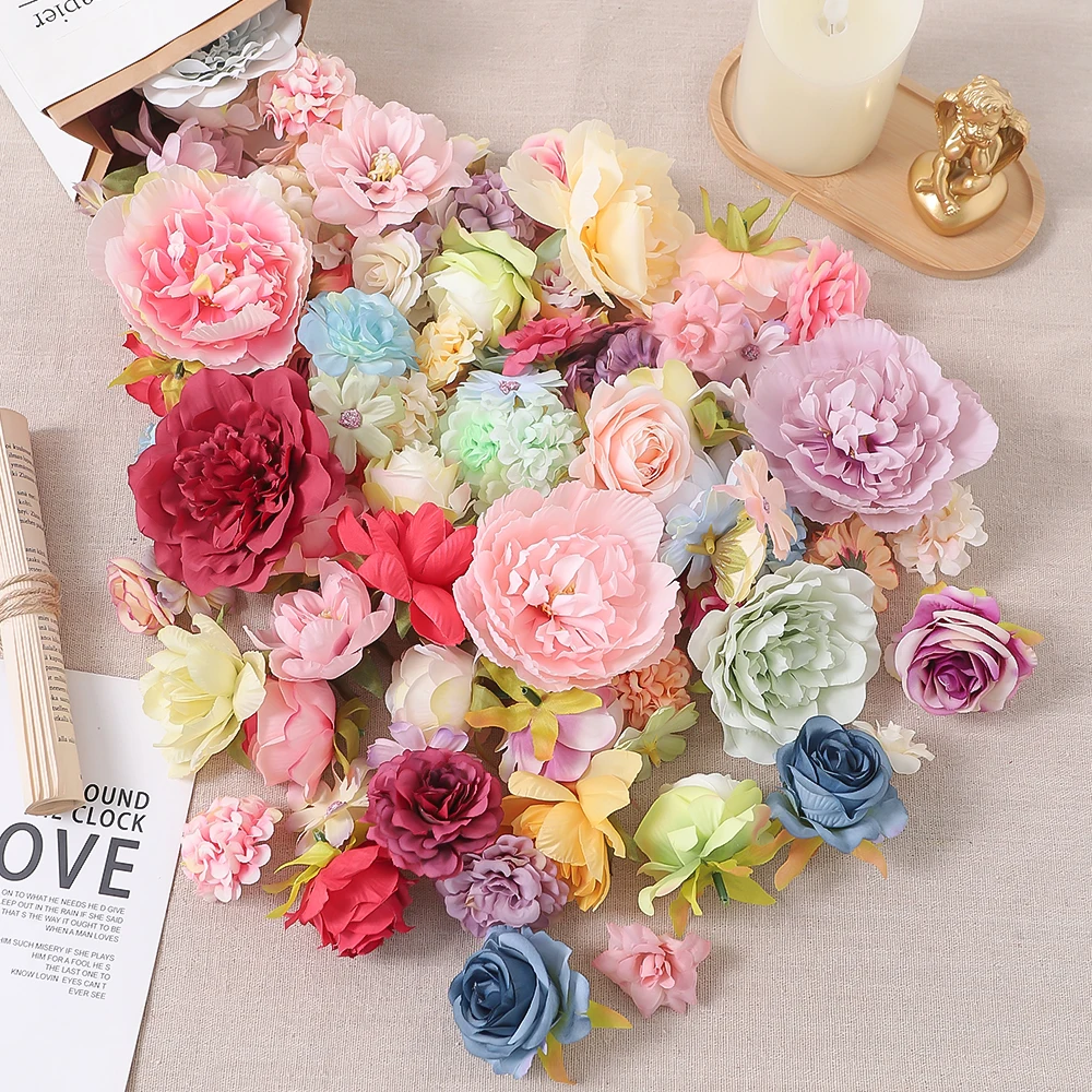 14 Stück künstliche Blumenköpfe, Rosen, künstliche Blumen für Zuhause, Raumdekoration, Garten, Hochzeit, Party, Dekoration, Outdoor, Handwerk, Geschenke, Ornament – Detail 5