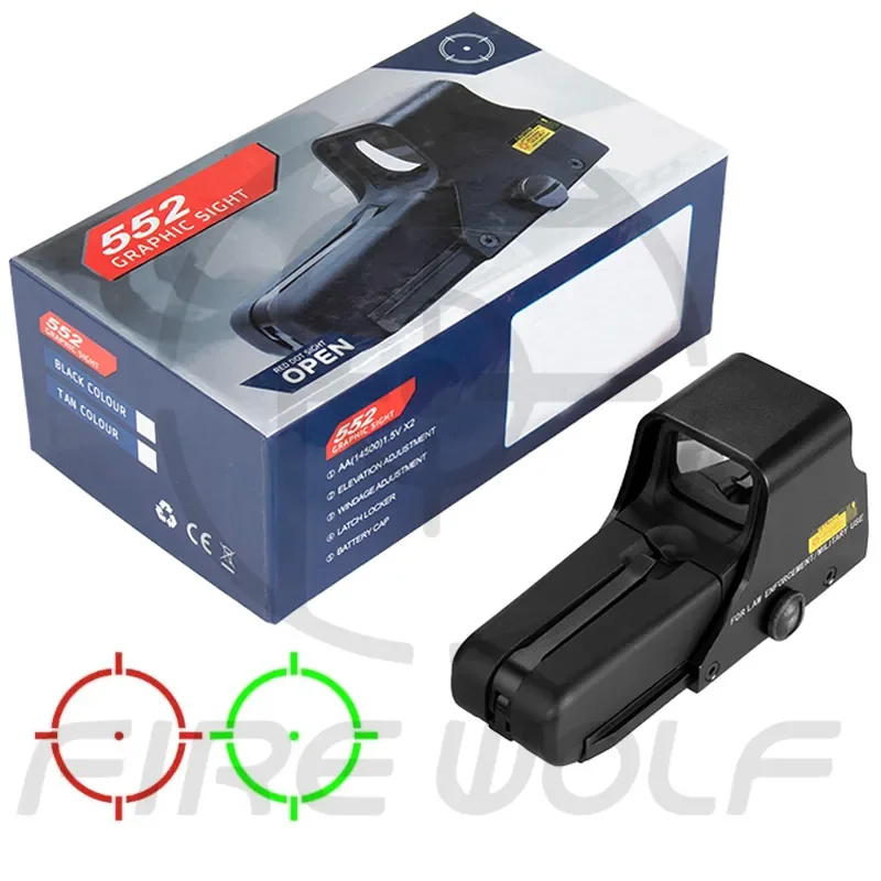 Red Dot Sight 551 552 553 Red Green Dot Holographic Sights Scope Hunting Reflex Sight Riflescope with 20mm Mount
