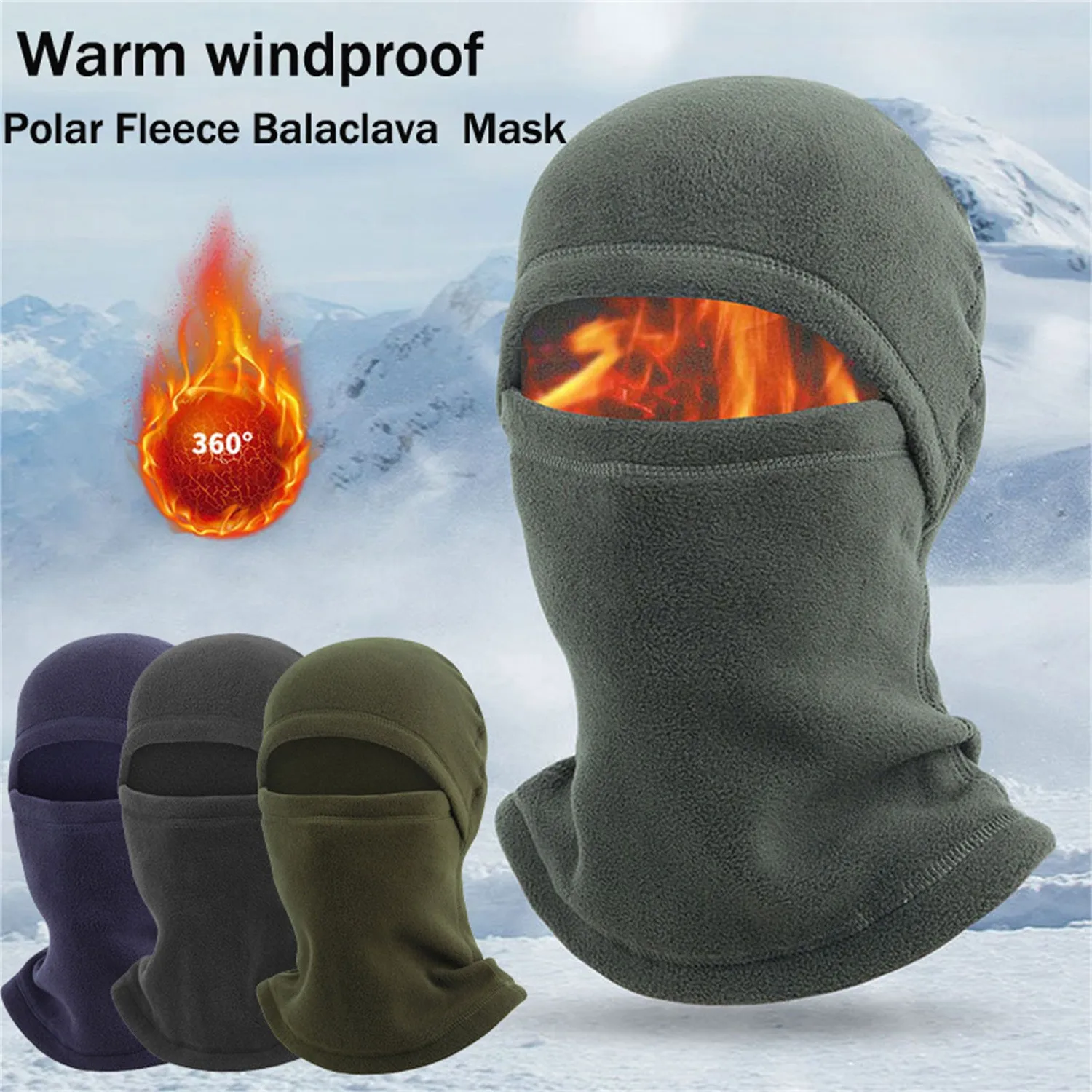 

Winter Warm Polar-Fleece Balaclava Hat Breathable Cycling Cap Outdoor Sport Full Face Cover Scarf Motorcycle Bike Helmet Liner