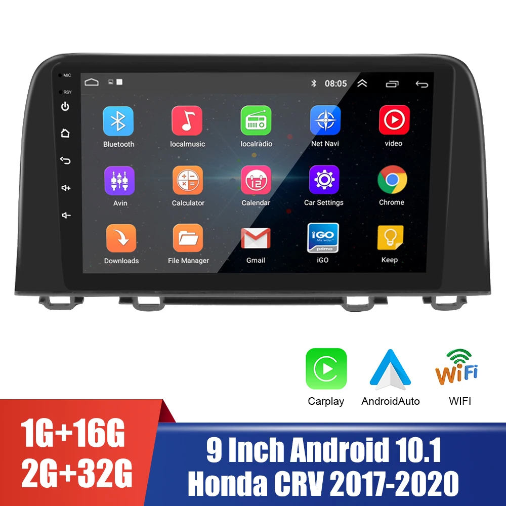 

Touch Screen For Honda CRV 2017-2020 Multimedia Car Radio GPS Bluetooth WiFi Android 10.1 MP5 Player 2 Din Carplay 9 Inch