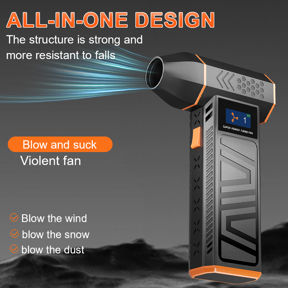 Car Blowing Snow 130000RPM Type-C Charging Electric Air Duster 3 Gears adjustable Turbo Jet Fan Cleaning Blower Tool