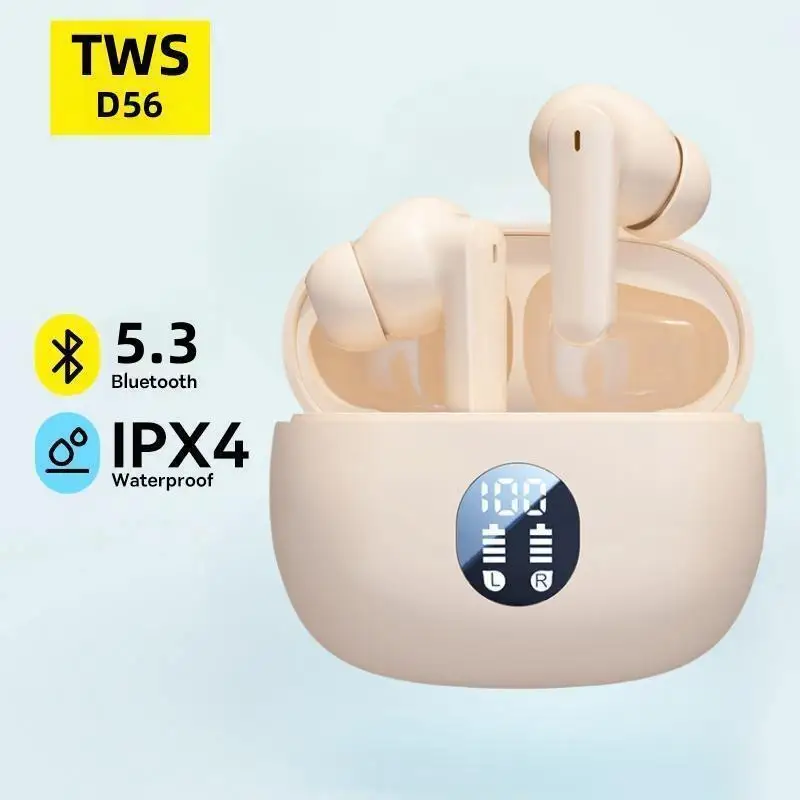 

TWS D56 Earphone Bluetooth 5.3 Wireless Headphone Fast Charge Mini in Ear Earbuds Sports Headset 0.01s Low Latency