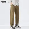 Mens Casual Pants Korean Fashion Autumn Winter Slim Fit Trousers High Quality Elastic Waist Straight Sports Pants Men Clothing