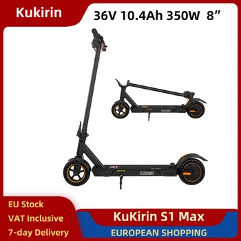 KuKirin S1 Max Scooter Elettrico Pieghevole 350W 36V 10.4Ah 8 "Pneumatico Leggero E-scooter Pieghevole Portata 25 km/h 39 km Freno di Spegnimento