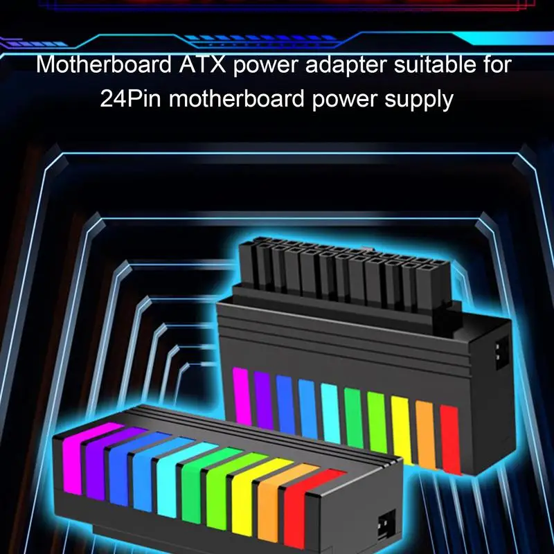 

ATX 24 Pin Connector 90 Degree Power Adapter ARGB Power Supply 24P To 90 Degree Power Adapter Accessory For Desktop Motherboards