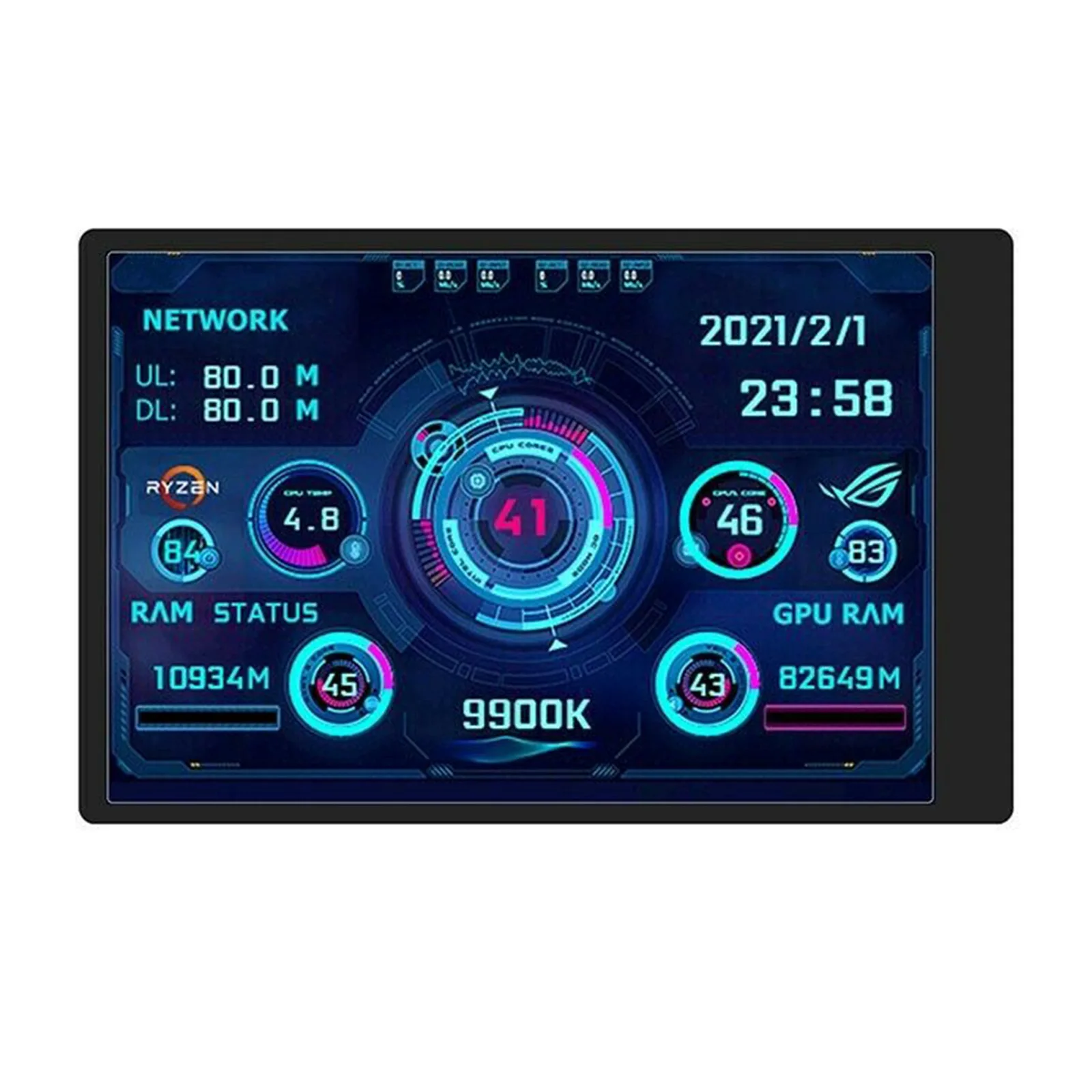 Polegada 320*480 Mini Tela Capacitiva Ips Módulo para Aida64 Chassi Usb Monitor de Computador Display Lcd Usb Case Mod 3.5 - Imagem 4