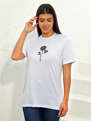 Camiseta Feminina Estampada Flor