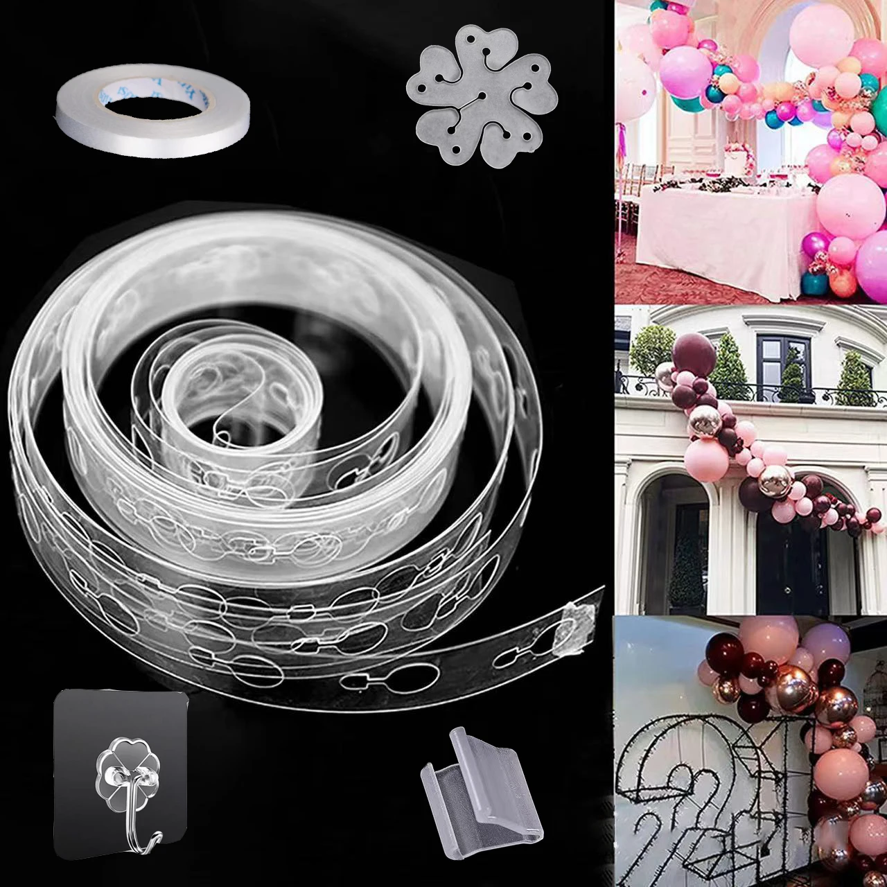 

Balloon Accessories 5M Balloon Chain Ribbon Dot Wedding Party Birthday Background Decoration Balloon Chain Arch Balloon Supplies