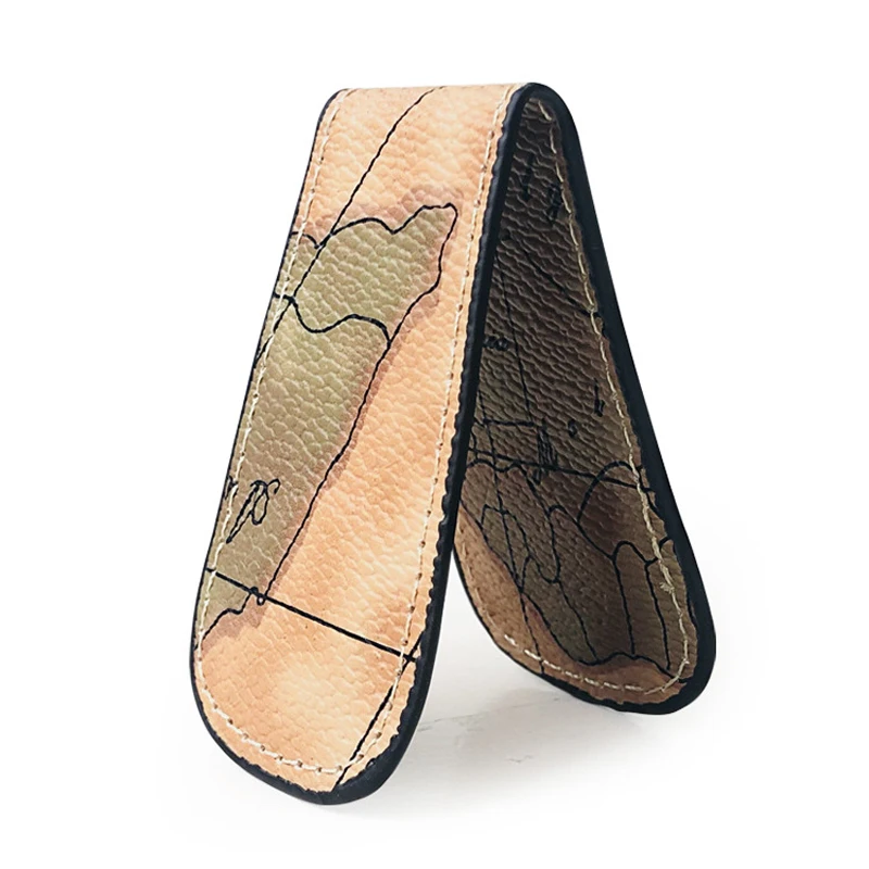 10pcs Billfold Map Printing PU Foldable Light Protable Short Wallet