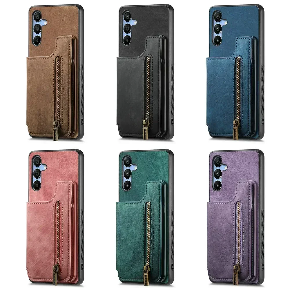 Leather Zipper Wallet Flip Cover - Premium Back Case