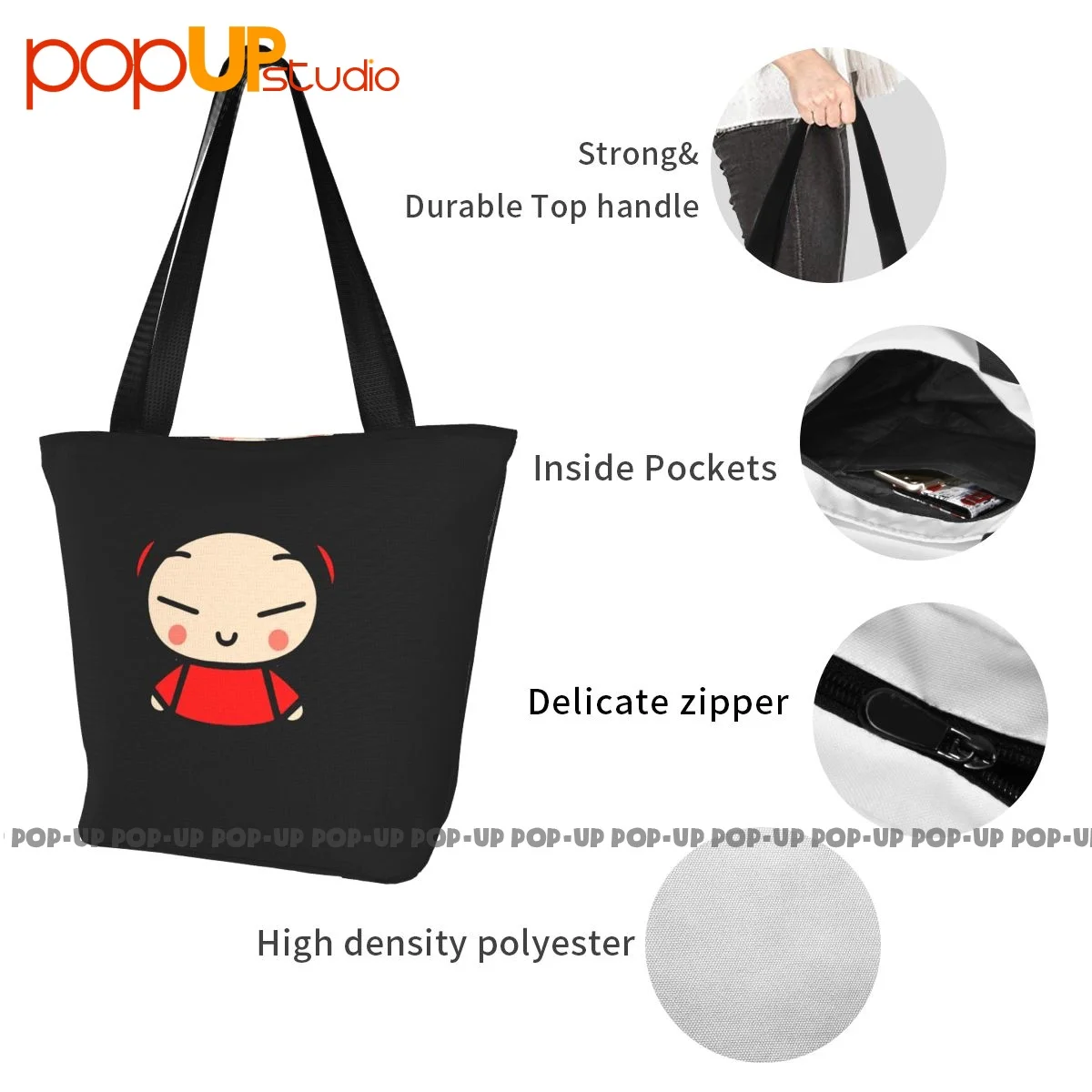 Pucca Love Garu cute Korean cartoon show tear-resistant outdoor handbags lunch bag shopping bag